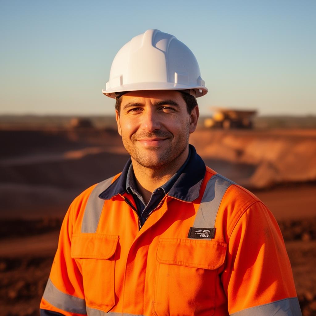 Mining worker on site